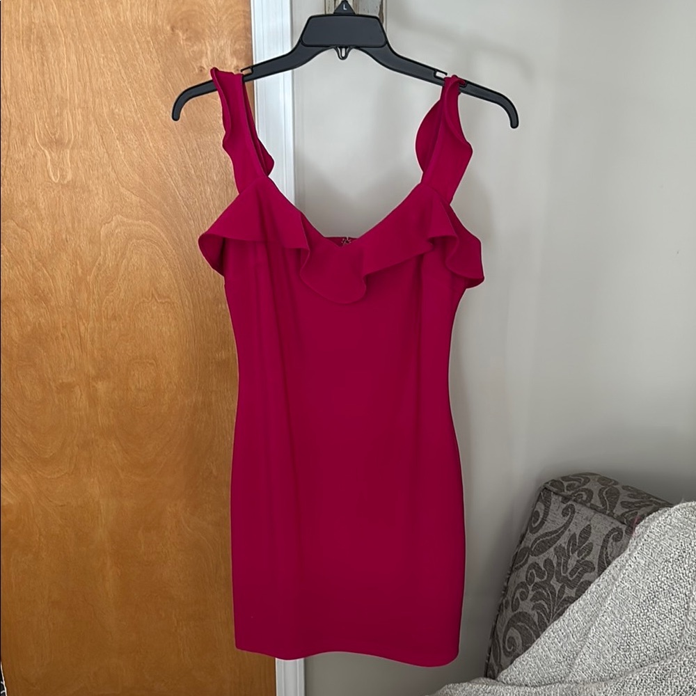 Chic Pink Ruffle Dress - Picture 4 of 4